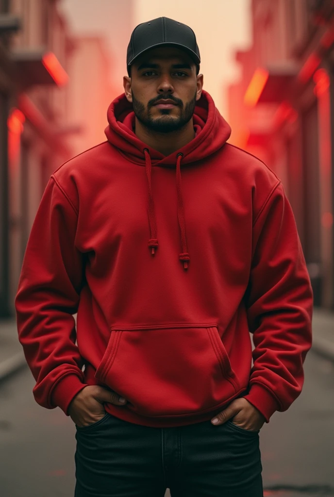 Red hoodie from the beats headphone brand