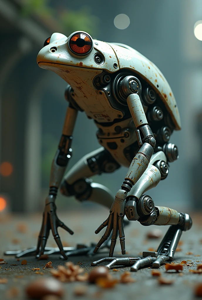 Une  grenouille robot dans un style rpg 