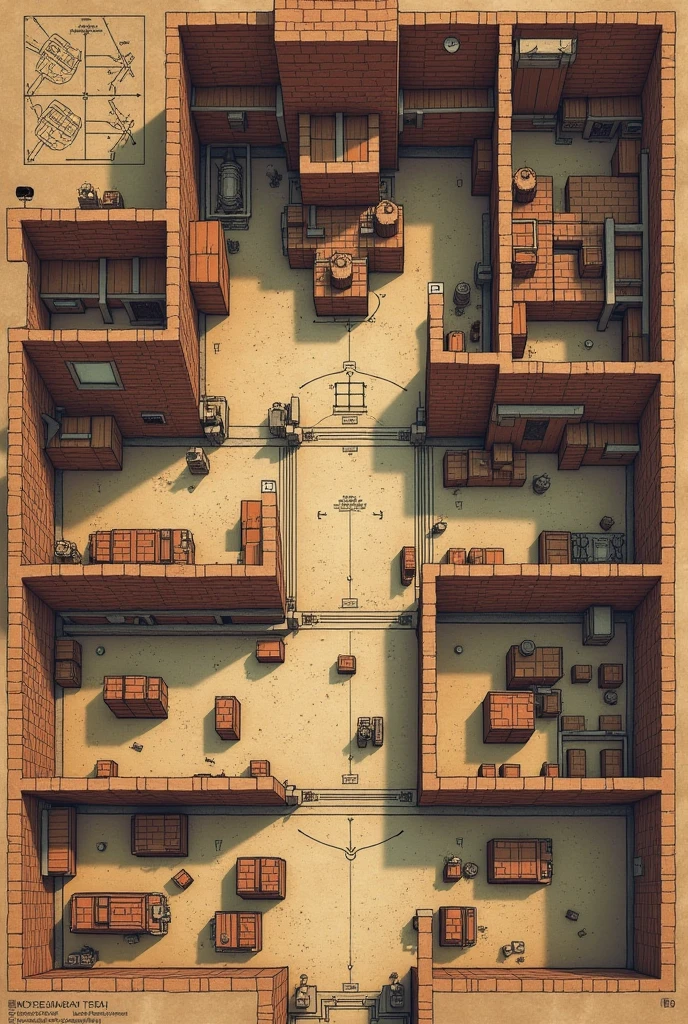 Create a floor plan for brick factory