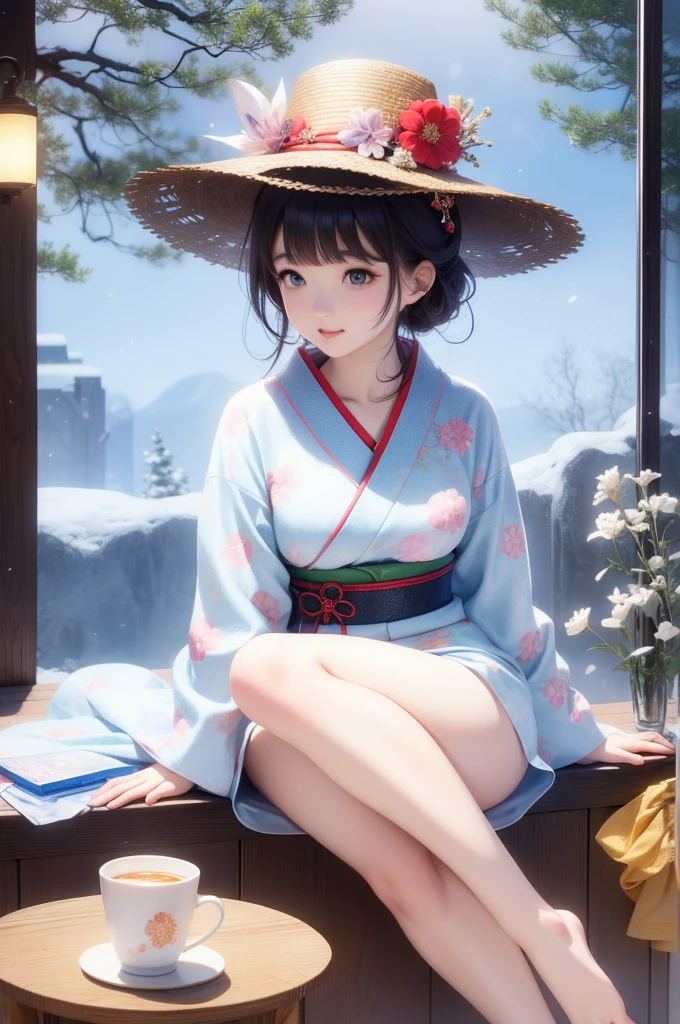 beautiful japanese snow woman