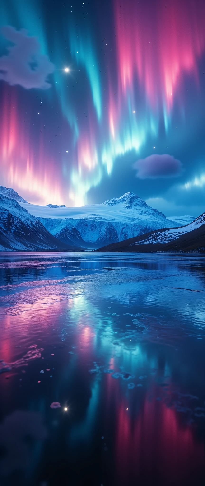 (masterpiece:1.2,Outstanding quality,Mirror finish, Cinematic Experience),8k,16k,wallpaper,( RAW Photos),( photorealistic ),(Aurora over a glacier:2.0),(Northern lights seen at Jökulsárlón Glacier Lagoon:2.0),(Iceland),(Spectacular landscape photos ),( dynamic),(Vivid colors:2.0),( Beautiful Gradations :2.0),(Diffuse reflection of light:2.0)