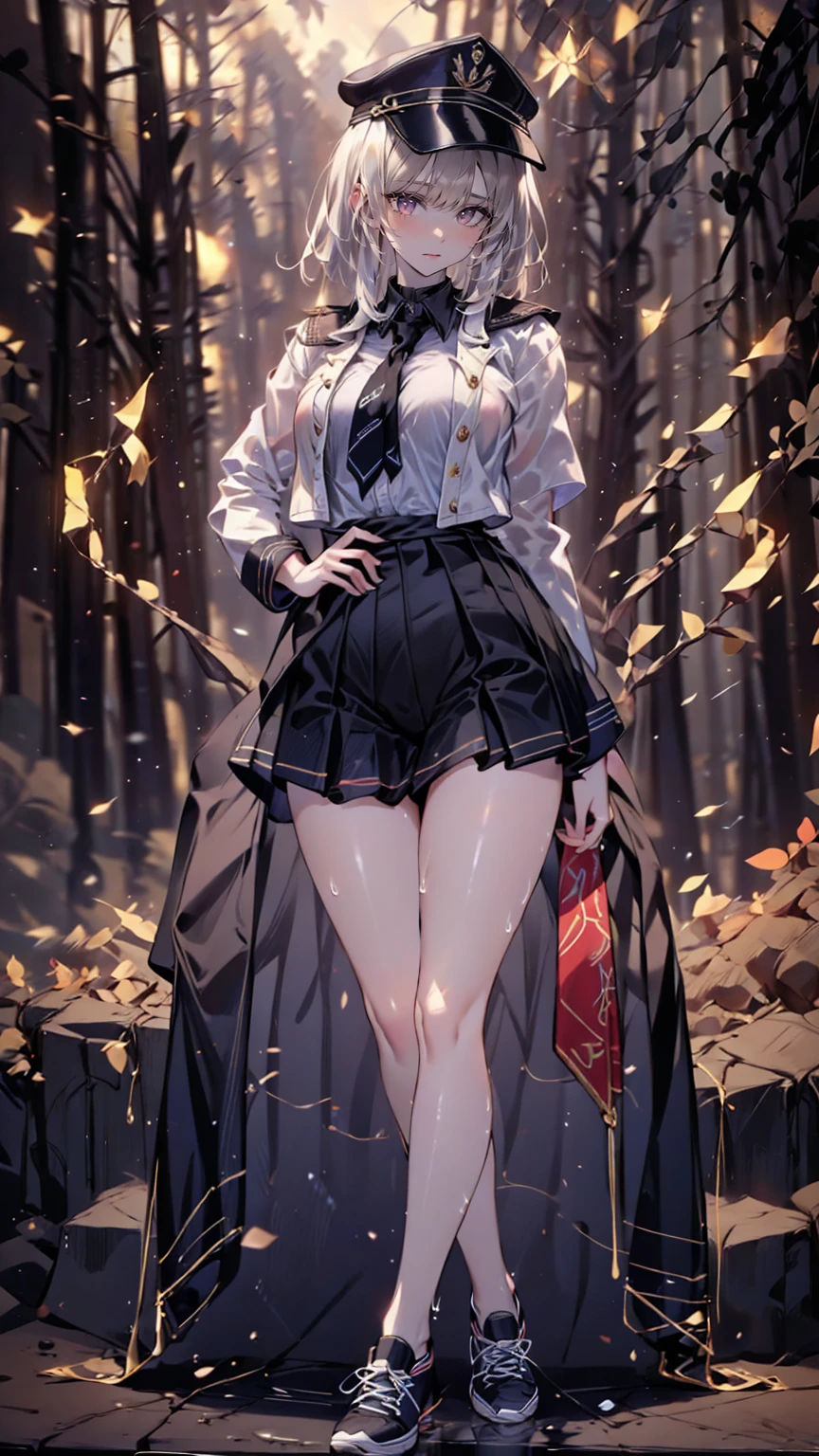((Photorealsitic:1.37)),Sitting on a stump、((((low angles)))),((Beautuful Women))、Slimed、tiny waist、Black and white women business suit、Cute white blouse ,((((heels((10cm))Has high heels、Only the heel area is red,)))), beauty legs, ((Wide prairie background)), tussock,one girls, (Sitting on a stump), (((Crying face))),Lady, 8K, Best Quality,Black eyeliner,Light pink lipstick, (small tits),22year old ,girl with, 鎖骨,Sunrise,Sunshine, Sunnyday,glowing earrings, Beautiful brown eyes, finely detail, Beautiful detailed girl, strong breeze, Hair flutters, Slender face, 鎖骨, beutiful breast,length hair, Beautiful face, ((Half-up hairstyle)), Upstyle,Black Gradient Hair, Shiny hair,