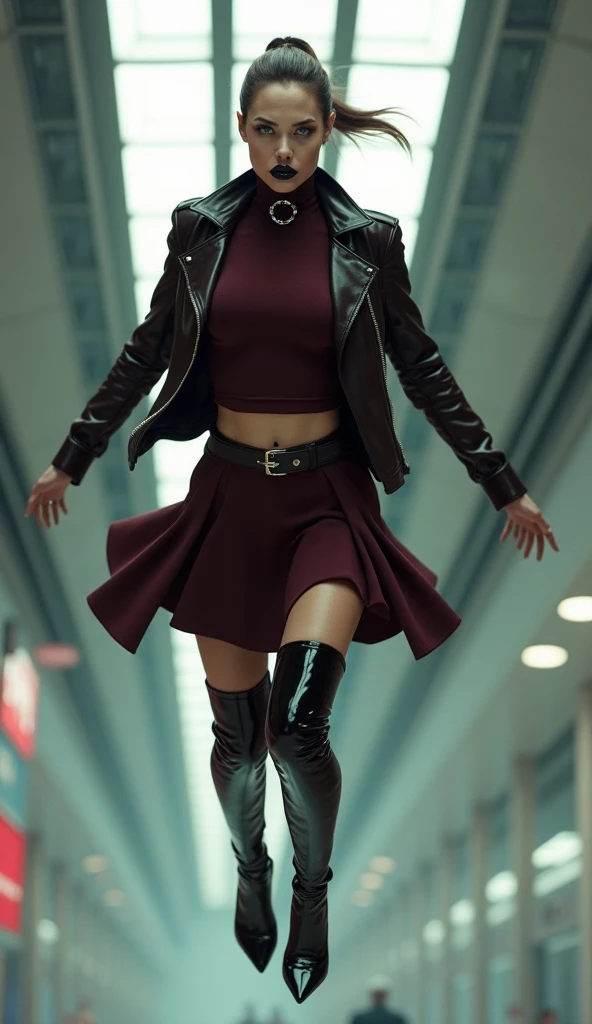 ((Low angle shooting:1.5)), (Photorealistic:1.4, 16k, highest quality:1.3, masterpiece, Ultra-high resolution), ((Typhoon heavy rain)), Highly detailed skin and facial textures:1.3, Perfect dynamic composition:1.2, (Modern city at night, In front of the supermarket at night, Expressions of sadness:0.7), (Climbing the stairs:0.7, View from directly below:0.7), Woman in the rain:1.2, Fair skin:1.2, Sexy beauty:1.1, Incredibly slim body:1.2, beautifully、aesthetic:1.1, Very beautiful face:1.2, Water droplets on the skin, (Rain dripping down on my body:1.2, Wet body:1.2, Wet Hair:1.3), (Holding a wet shopping bag:1.2, Wet long skirt:1.2, Wearing wet casual clothes:1.3), belt, (Shapely large breasts, Bra is sheer, Chest gap),  (Big eyes that exude beautiful eroticism:0.8, Lips that exude beautiful eroticism:0.8, Adult charm:0.8, Fascinating:0.8), necklace, Earrings, bracelet, wedding ring, Highly detailed and accurate hand and finger representation