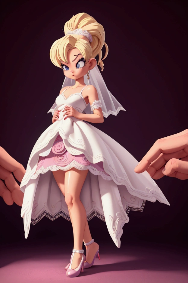 Full body focus view Dragonball tiny prèteen girl, (wearing lace bride dessous)