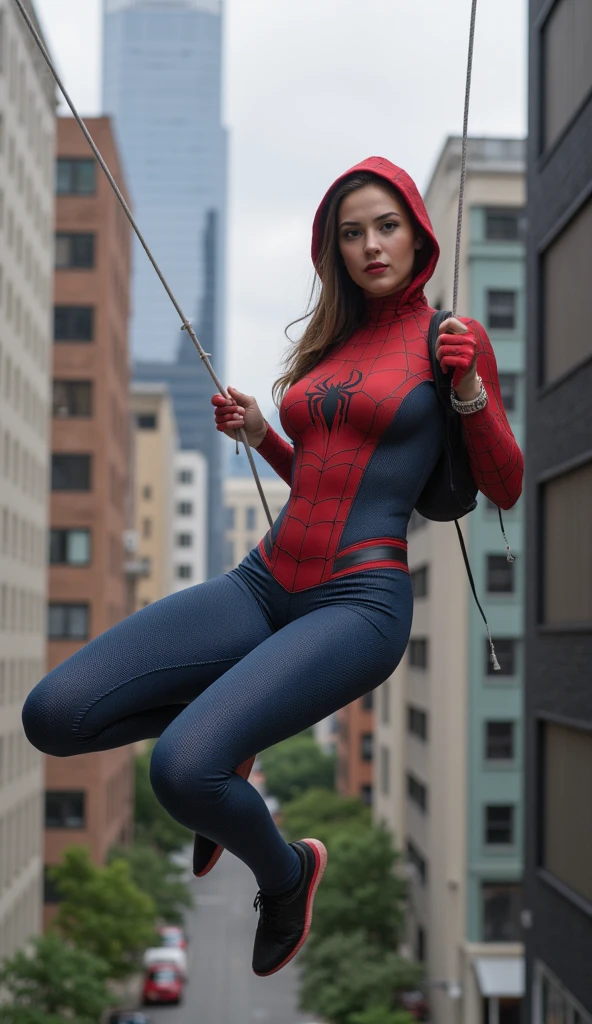 score_9, score_8_up, score_7_up, ango woman, wearing a Spiderman suit, on top of a tall building, no mask, hero pose, sunset  <lora:lowlight:0.3> <lora:Angourie-Rice_token_ango_woman_r64_model_EverClear_v1:1.05>