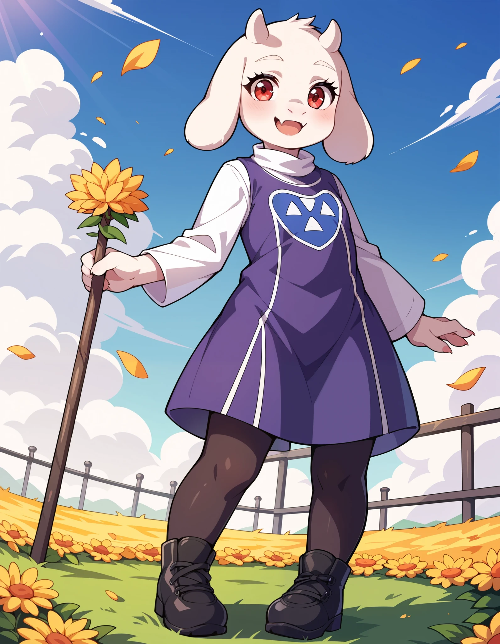 score_9,score_8_up,score_7_up, source_furry,, furry, fur whiter, 2D, BREAK, 1girl, solo, Toriel, young