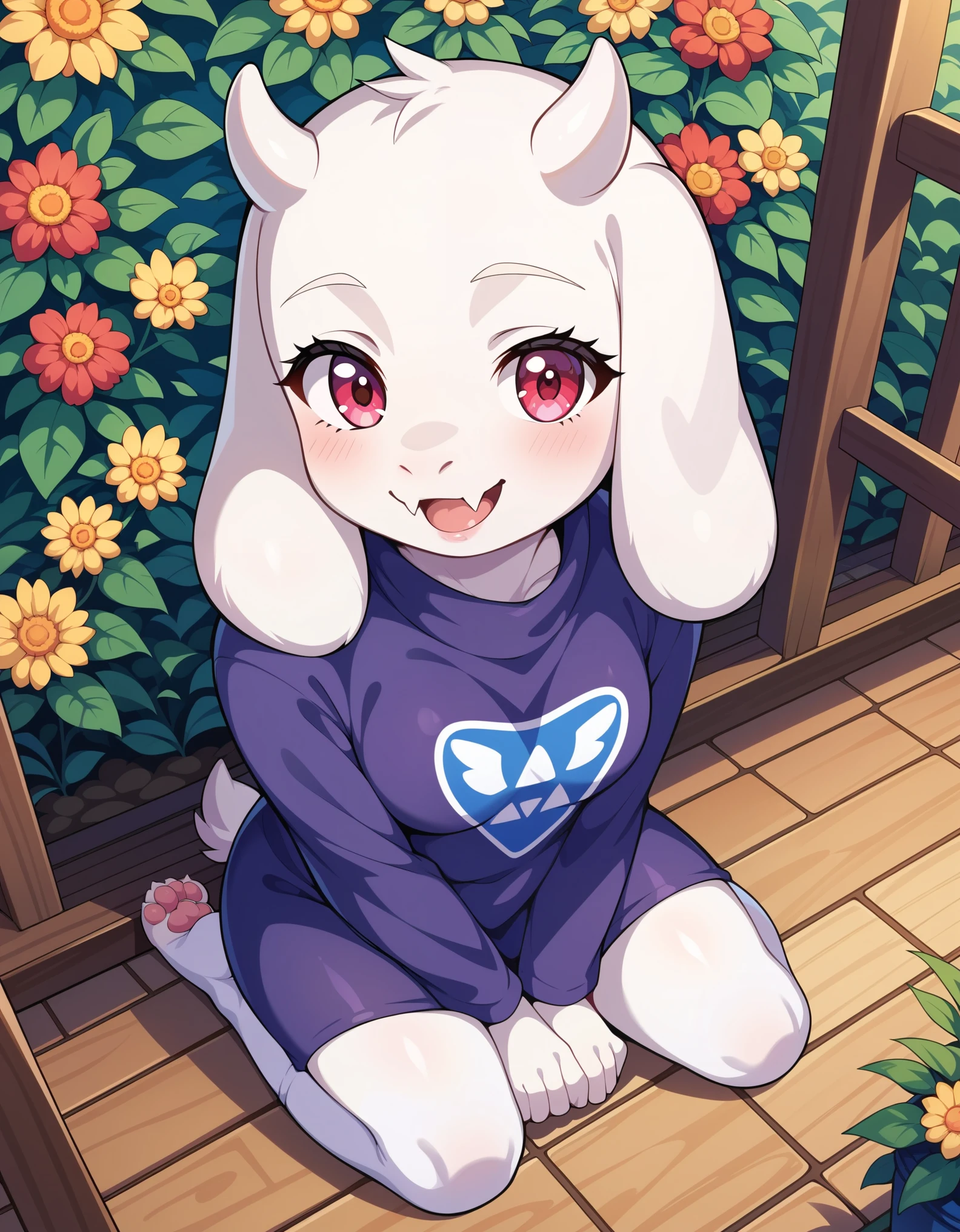 score_9,score_8_up,score_7_up, source_furry,, furry, fur whiter, 2D, BREAK, 1girl, solo, Toriel, young