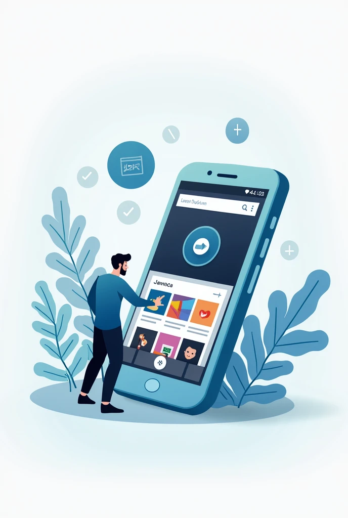Make an illustration of a stickman holding a cellphone