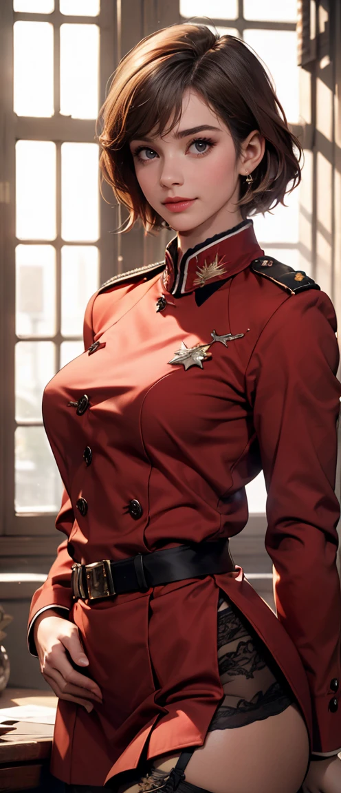 <lora:edgOrangeStarUniform:0.7> edgAndy_costume, wearing edgAndy_costume, red military uniform, ((star badge))