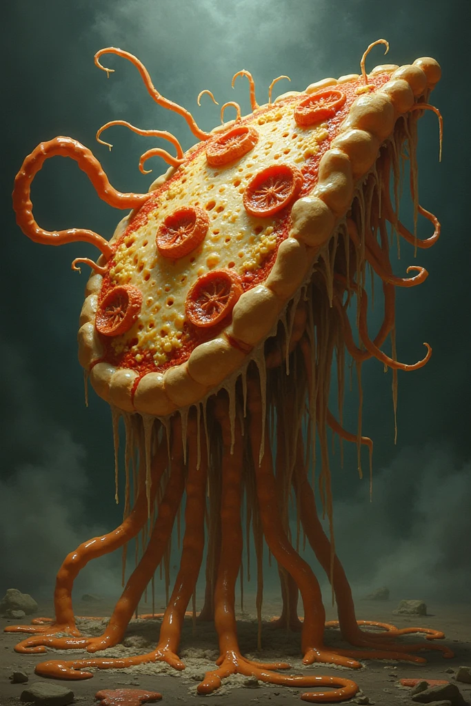 best quality, masterpiece, highres, detailed, perfect anatomy, FSM, Flying spaghetti monster, cosmos, tomato sauce, eyeball, true terror,