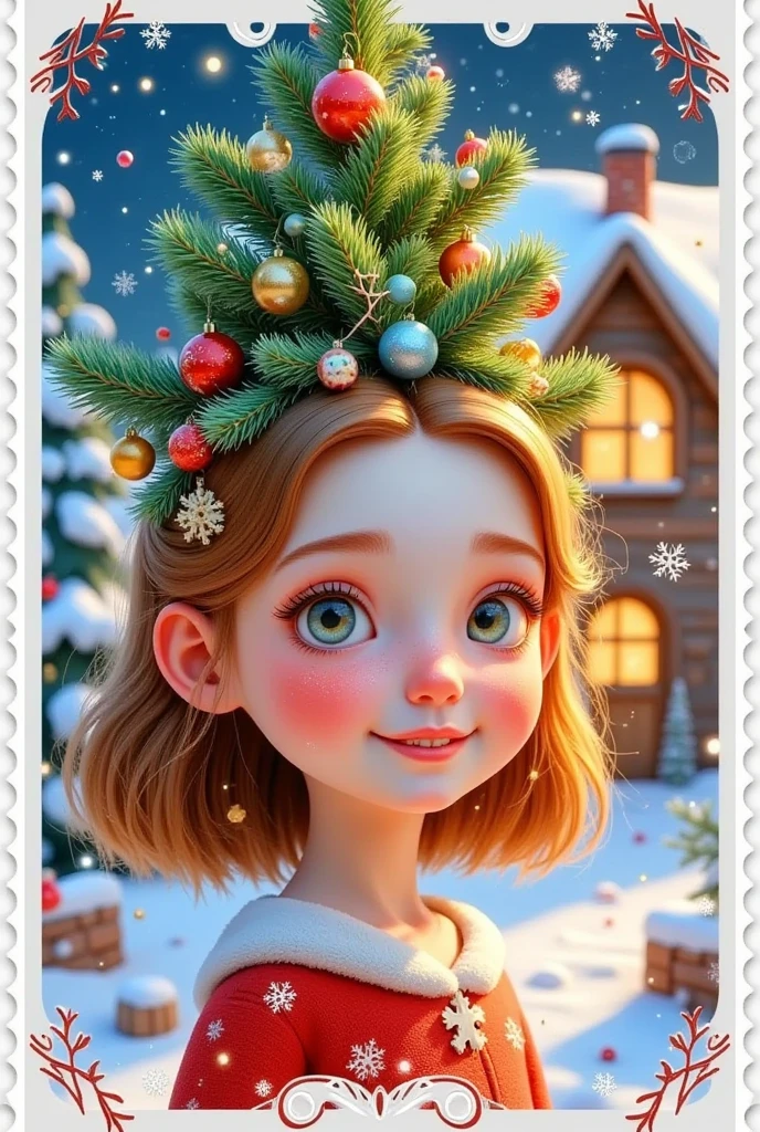 Christmas postcard，Girl Photos