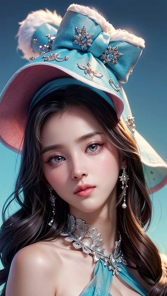 (masterpiece), ( top notch ), ( high quality detail ), (illustration), (1 woman),  are watching viewers, (Interview),  beautiful detailed eyes ,  delicate and beautiful face , Floating , (Highly saturated ), (shining),  blue sky, Bright and beautiful face,  Her skin is young, radiant, , 공정하고 shining, Best appearance , Very beautiful,  big eyes shine with clear sky blue light,  beautiful and amazing beautiful girl ,