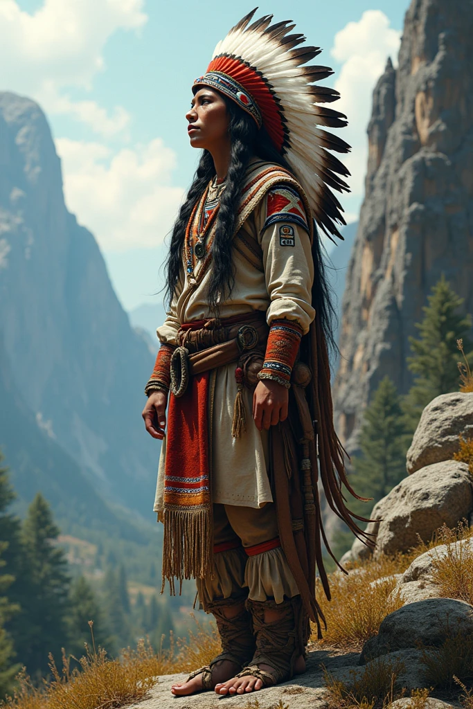 Native American praying to heaven