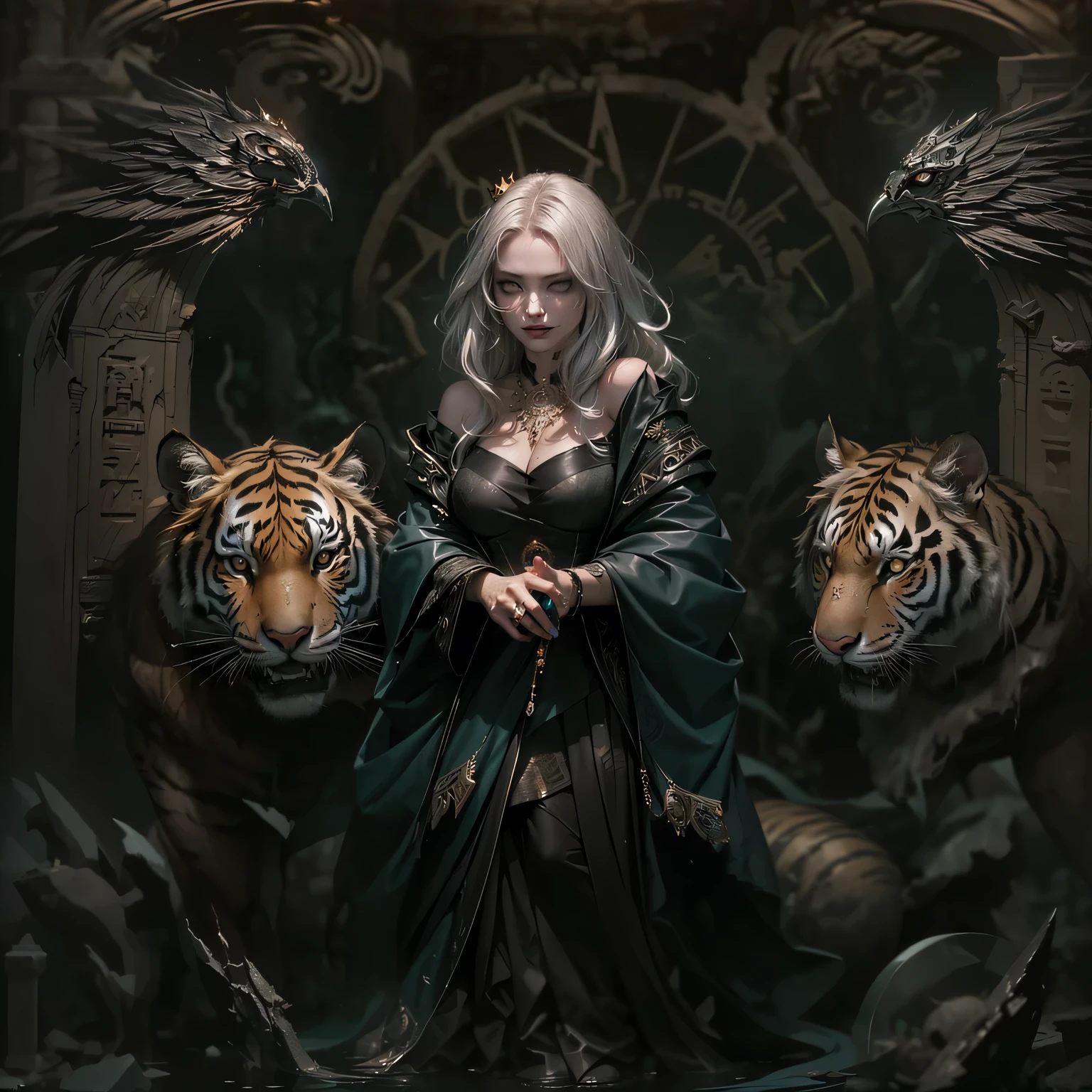 Silver demon woman, vestida leoa prateada , menina anime demon, 2. 5 d cgi anime fantasia arte | | | | | | | | | | | | | | | | | | | | | | | | | | | | | |, portrait of demon girl, 3 d render arte do caractere 8 k, Demon girl, arte de anime digital detalhada, cabelo liso, Olhos prateados, deviantart artstation cgscosiety, |, sorriso enorme, psicopata | | | | | | | | | | | |, arte conceitual escura fotorrealista, Arte digital altamente detalhada em 4k, Tabagismo, (((terno gravata vermelhos))), pele branca, gravata, with several snakes in the background, (((cabelos ondulados))), (((roupa de pele branca))), (((Snake around the neck))), (((Using Lion Mask))), (((Grandes chifres de servo)))