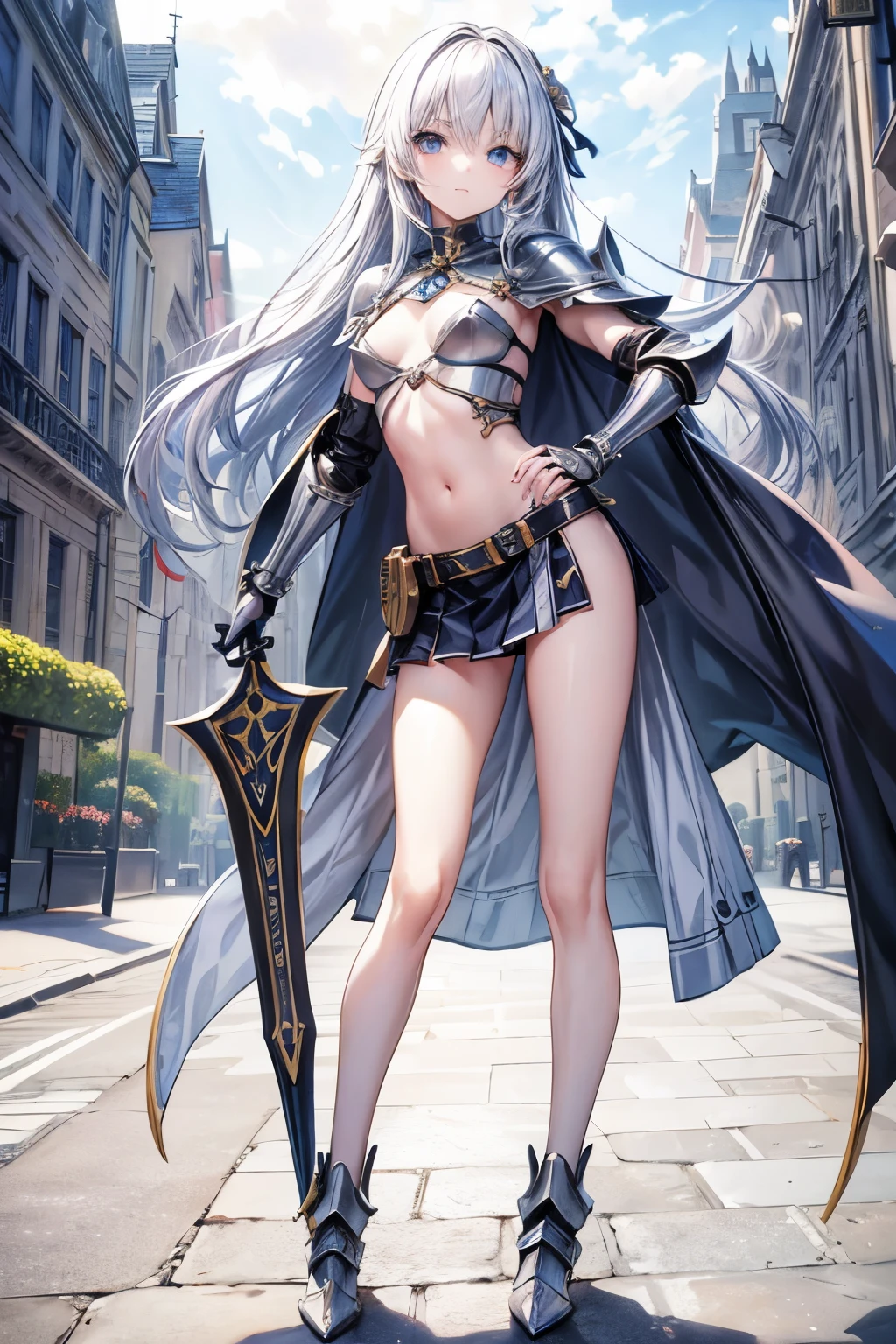 ((masterpiece)), (((best quality))), ((ultra detail)), ((illustration)), ((semi-realistic)), (reflections), sharp focus, front lighting, intense shadows, (beautiful detailed eyes), eyelashes, (extremely delicate and beautiful girl), ((red eye)), silver hair, (jacket), (trousers), long hair, (wielding a katana), ((detailed eyes)), ( cold-blooded), (((big chest))), cleavages, shiny skin, cinematic lighting mask, ray tracing, depth of field, dynamic angle, looking at the viewer, ((epic background)), (blood on the face 1.2), (difficulty 1.4), highly detailed fingers, highly detailed hand, highly detailed full body, highly detailed face and eyes, fully body views, standing, high detail legs, highly detailed thighs, standing on water, (highly details breast), cleavages, separate legs, (wet body), (wet hair),