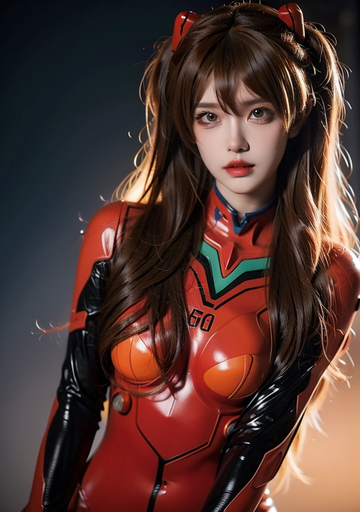 4K, 8K, (Masterpiece, best quality:1.2), blue eyes, perfect face, cosplay, professional photo, photo, photorealism, modelshoot style, portrait of shirogane, red plugsuit, feminine, bedroom, bed, sheets, window, plants, upper body, face shot, naked portrait, nude photography, shiny nipple, show armpit