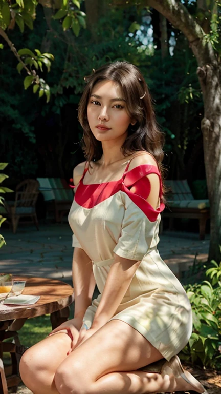 Nostalgia, panoramic, aspect, Depth of Field, Break, Upper Body, angle, masterpiece, best quality, Very detailed, CG, 8k wallpaper, Pretty Face, Exquisite eyes, one country, Solitary, lol, silver hair, Golden Eyes, White skin, hair, red scarf, White evening dress, Rosefield, safflower, Rose, Garden, petal, Flying petal, 微lol