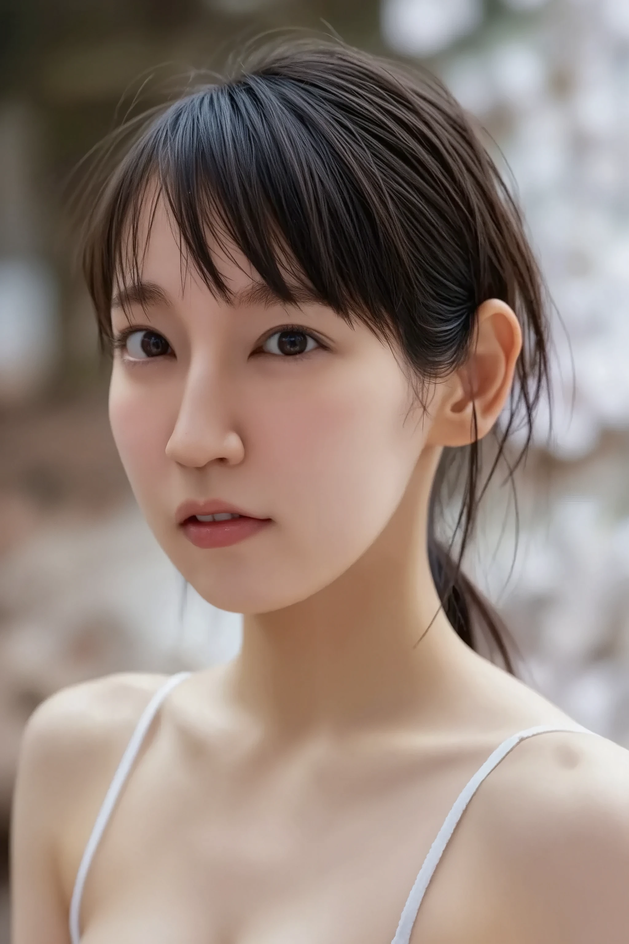 (Best quality, 8k, 32k, Masterpiece),(Realistic: 1.5),riho yoshioka:2.5,eroticism:2.3,elect nipples:2.9,real nipples:3.0,spread pussy:5.2,flushed cheeks,medium breasts,pussy juice:2.3,straight long hair,stand upright:5.0,pubic hair:5.1,great laughter,(sexy lingerie:3.2),(small size lingerie:3.2),30 years old