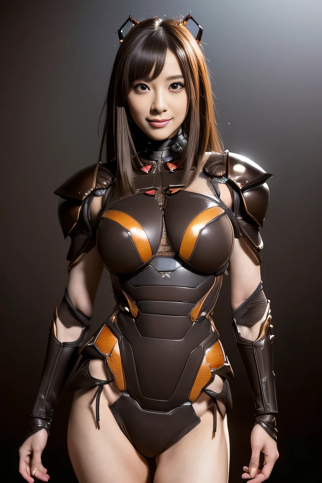 (high resolution,masterpiece,best quality,extremely detailed CG, anime, official art:1.4), realistic, photo, amazing fine details, all intricate, gloss and shiny,awesome many layers, 8k wall paper, 3d, sketch, kawaii, illustration,( solo:1.4), perfect female proportion,villainess, (fusion of dark brown cockroach and lady:1.4), (brown cockroach form lady:1.2), (brown cockroach lady:1.2), (fusion:1.2), (solo:1.4), (evil smile:1.2), muscular, abs, (cockroach brown exoskeleton bio insect suit:1.4), (cockroach brown exoskeleton bio insect armor:1.2), (brown transparency cockroach wing:1.4), (brown cockroach antennae:1.3),