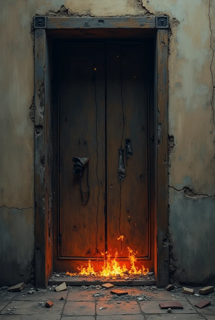 Create a highly realistic Hell Gate CG scene. The city gate is huge and ancient, Made of rusty metal,with complex, Dark red and black corrosion pattern. The door is heavily stained with blood, jagged claw marks. The top and sides of the door are decorated with grotesque faces and grotesque carvings, Give it a nightmarish look.
Lay a thick layer around the door, Swirls and thick smoke obscured visibility. Add flickering flames and irregularly moving shadows to enhance the unsettling atmosphere. The background should be dark, ominous skies,with a distant hint, hell fire.
The door opens slowly,make a squeaking sound, A vivid red glow radiates from within. The ground trembles slightly