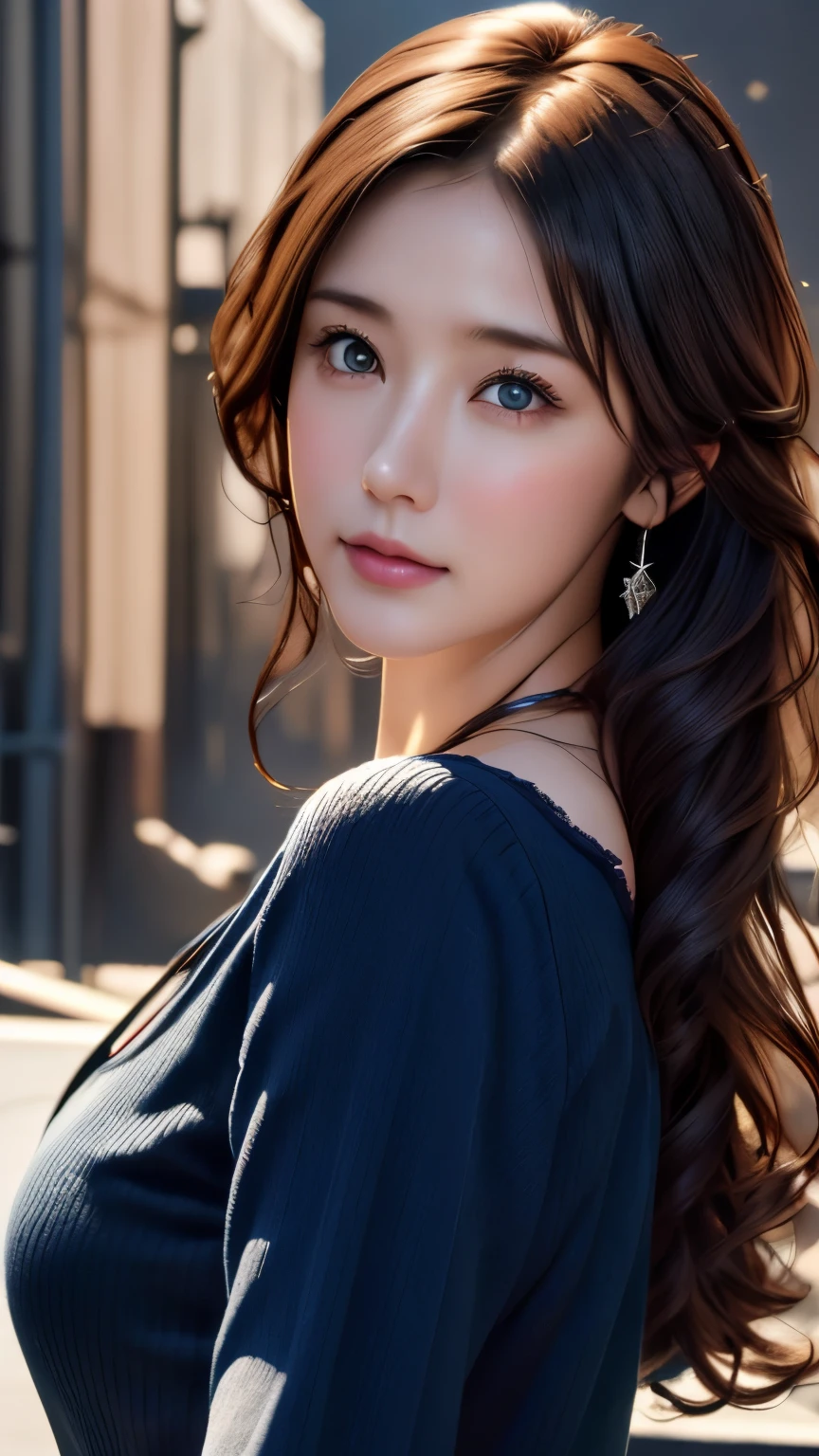 (logo、masterpiece、8k、Tabletop、RAW Photos、wonderful、最high quality、フォトリアルでVery detailedなCG合成8k壁紙、high quality、Very detailed、Narrative poem、Particle Effects、Dynamic Effects、Depth of the Boundary)What is written is、Cinematic Light、Lens flare、Ray Tracing）、Fantasy、（Purple Dress）、（night、night空、Starry Sky、full moon）、（Girl looking up at the sky）、sit、cute、Japanese style、 (smile)、Long Hair、Strong winds、(Hair blowing in the wind)、Natural light、moonlight、(Horizontal photography)、(chest emphasis)、(Low position)、(Low - Angle)