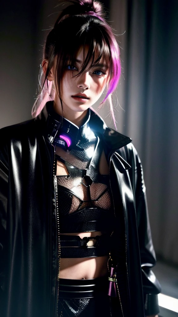 フェイスペイントをしたサイボーグのBeauty, whole body, cyber punk, Fashion Model, Beauty, Francis Bacon's painting style