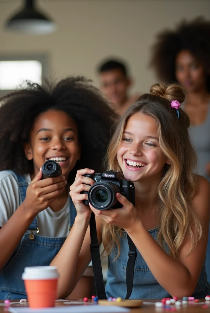 mENINA CHILD BLONDE LONG HAIR ,PORTRAIT, holding a camera up to the face and looking through it, portrait photography, Pepe Moreno, Fernando Guerra, portrait photo, Pedro Correa, professional photo, Danilo Torres, Pablo Dominguez, photography, art Foreground : Eloy Morales, professional photo, Ignacio Rios, close-up portrait photo, journalist photo, professional photographer, Julian Calle