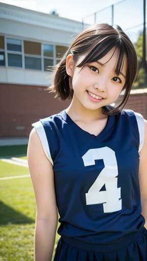 (masterpiece,   best quality,   High Definition  ,   super detailed, 8k, 4K),  (((( transcendental cute middle school student)))) 、((smile))、Sports practice、Ball game practice 