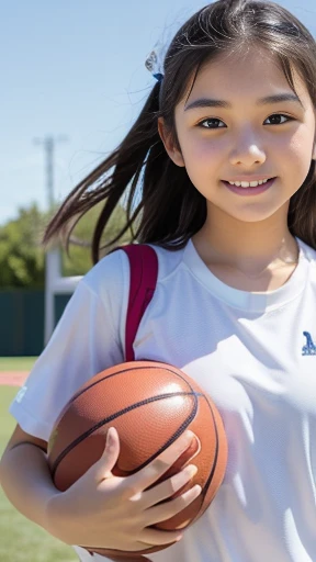 (masterpiece,   best quality,   High Definition  ,   super detailed, 8k, 4K),  (((( transcendental cute middle school student)))) 、((smile))、Sports practice、Ball game practice 