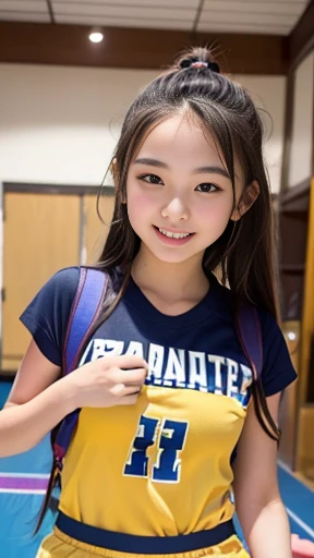 (masterpiece,   best quality,   High Definition  ,   super detailed, 8k, 4K),  ((((Transcendental cute 8th grader)))) 、((smile))、Sports practice、Club activity practice 、run