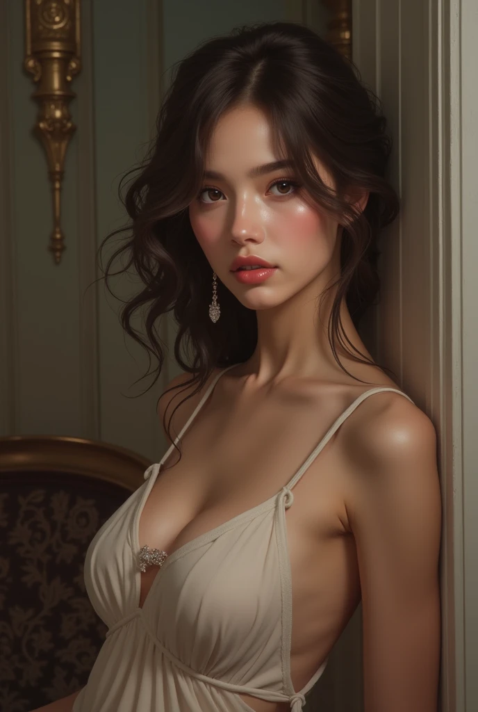 (tmasterpiece: 1.2), beste-Qualit, (illustartion: 1.2), (ultradetailed), eyes focus, (Masterfully crafted Glow, Pink glare lens), (Cinematic background), hyper-detailing, (delicate detailed), (intricate detials), In the air, Octane rendering, HDR, (hyper-detalied: 1.15), (soft light: 1.2), a 1girl, handsome girl, ultra detail eyes, Mature, fat, fat, Rainbow drops for drawing, Teardrop paint, spectrum, spectral, Multi-colored neon,The woman, Made of paint, entirely paint, Jumps,  splatter, En plein air, (bioluminescent hair: 1.1), (gloweyes), ((makeup)),(Cinematic masterpiece), furious, powerfull, splashes of colour, absolutely eye-catching, (Cinematic headlight), Light, coming from above, Growing shadows, ((Caustic)), dinamic angle, beautifully detailed glow, Ambient shading, Ambient light, ray-traced reflections, (better lighting, extremely delicate and beautiful), ((cinematiclight)), (soft: 2), (Nephilim: 1.2), (Halo), horns demon, (1 angel wing), 1 Demon Wing, wings on the back, Half-demon, Demon ears, black wings, Raven Wings, (Falling crow feathers), black  hair, gray eyes, (red glowing hair), (Radiant aura),tmasterpiece, hiquality, hight resolution, 独奏, Little, Indoors, Transparent, misaligned bra, T-shaped side tie, lying down, From directly above, open arms, grimm, bed, disheveled underwear, rough breathing, sexy expression, Wearing gloves. 100mm wide-angle lens
