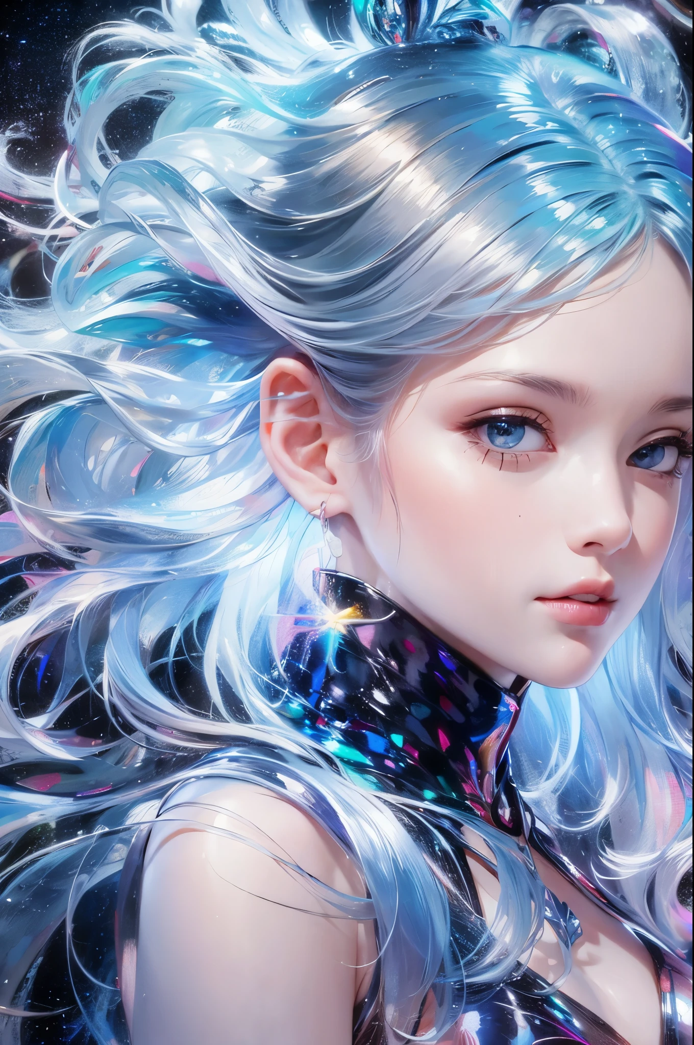 Ultra high quality, 8K, Sailor Moon Water Ice Moon, white skin, sunny and sunny