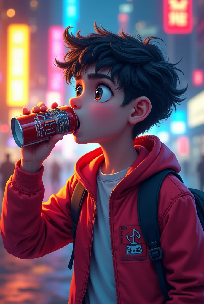 A ager walking past a vending machine full of Coca-Cola, stopping to gaze at it with a craving expression
