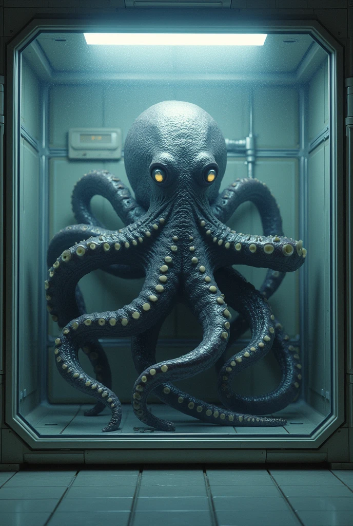 (photorealism:1.2), An octopus inside a Star Wars AT-ST