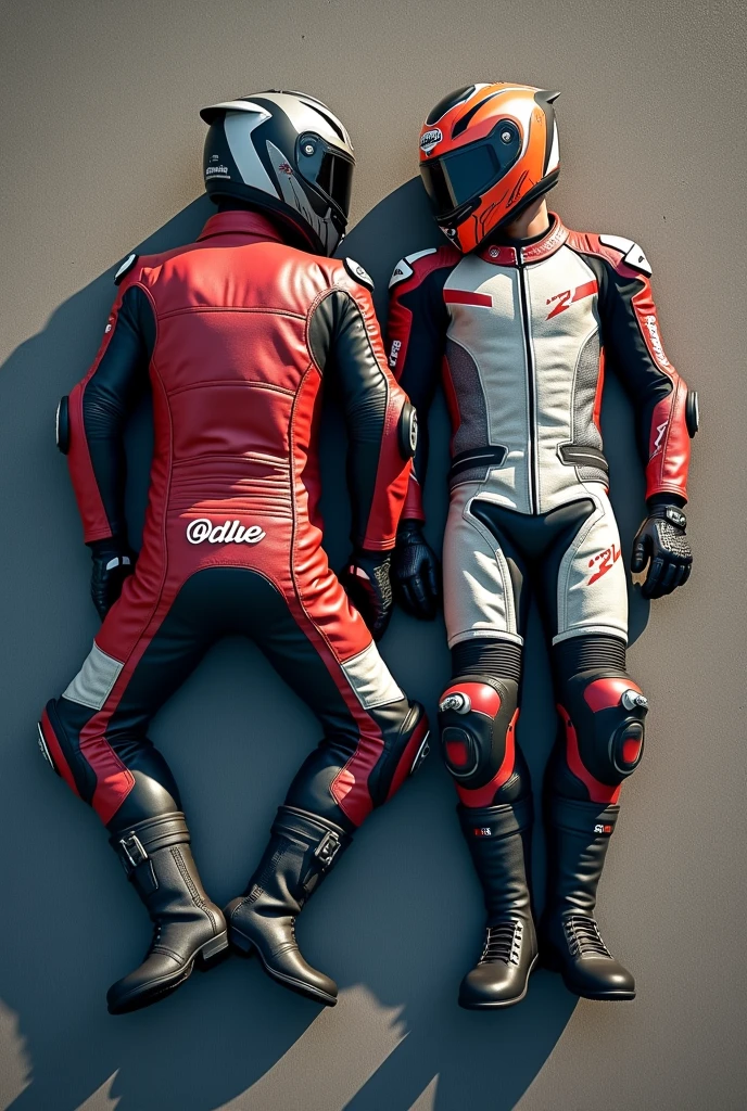 A wolf wearing a (motogp racing suit)redsuit, hug on a punchbag, started showing a real dick, straight up erects dick, moaning face, dick feels the boxing glove, cum explode on wolf dick