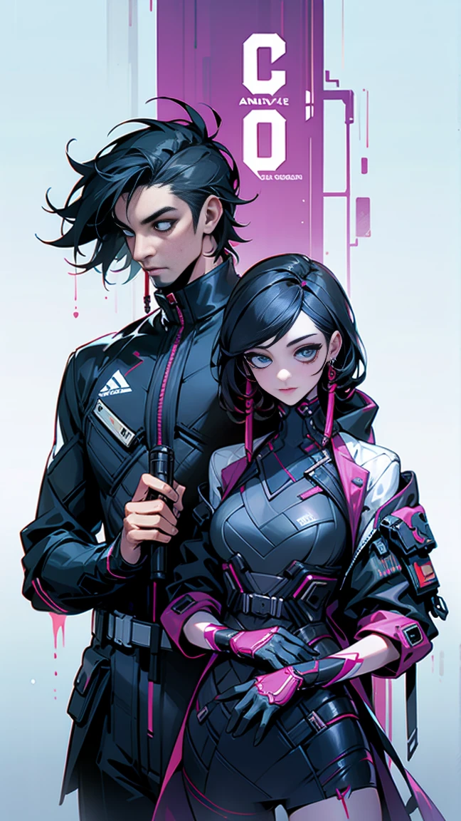 a cyberpunk couple, book cover