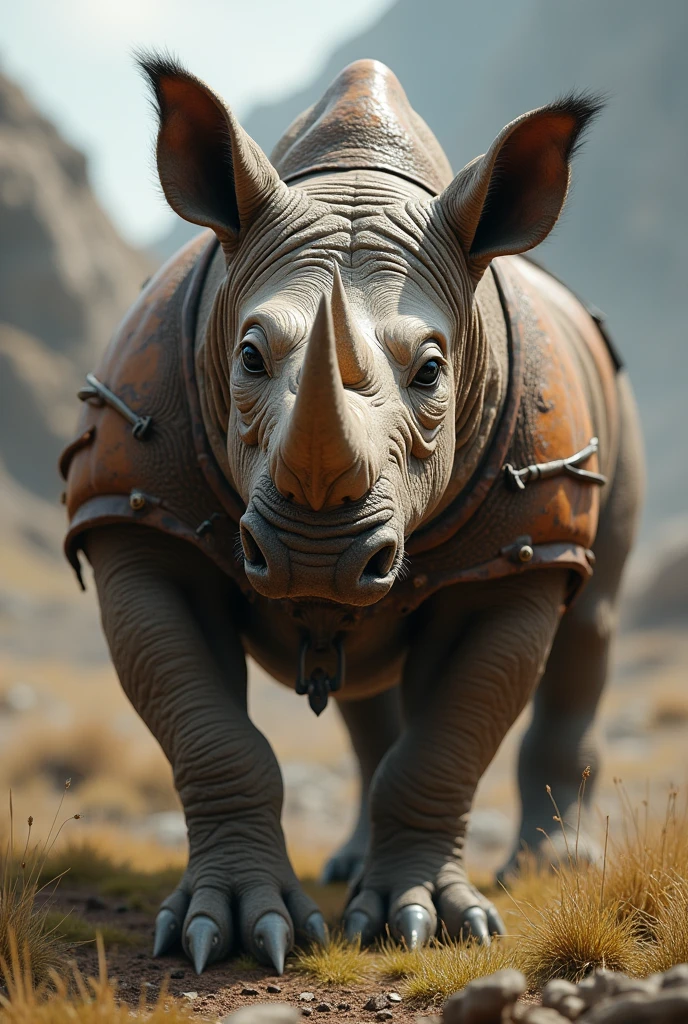  Indian rhino inside the ring