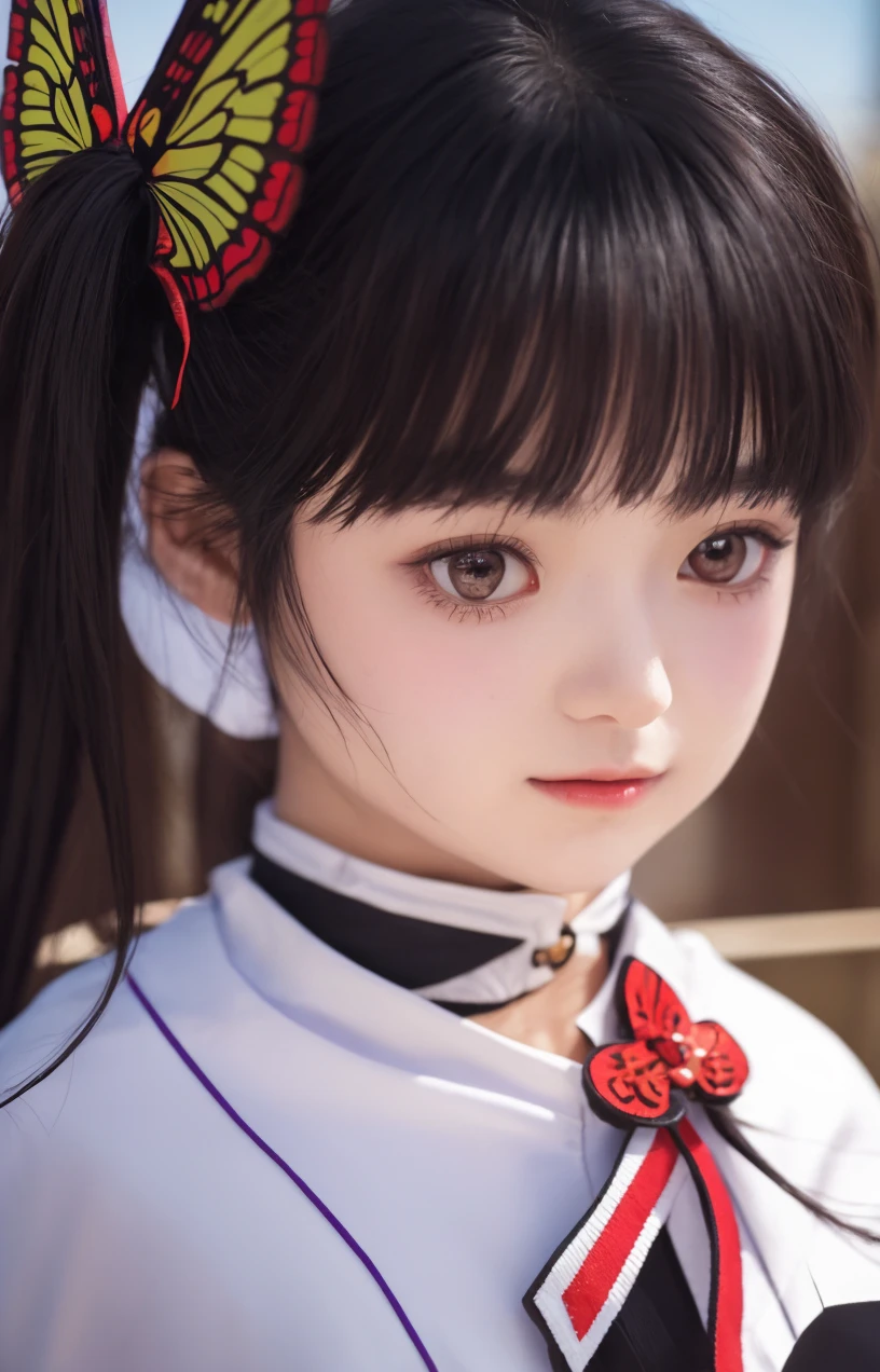 shuimobysim, Hanfu, Tricolor clothes,Girl child, White and tender skin,tmasterpiece, Best quality at best, Two ball heads,Naughty eyes,