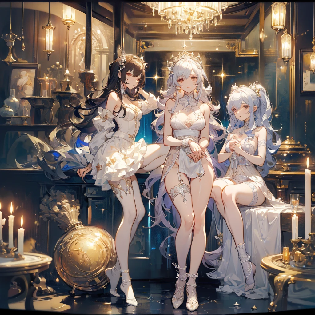 ( Masterpiece:1.25, exposed:1.2, White and vivid colors, Acutance),{ navel | pretty Ass | Detailed open crotch | Delicate lace knitted wear }, (tiny sexy junior idol), ((face variations)), portrayed in the best quality and high resolution. The image should be ultra-detailed, ( realistic, and photorealistic with a touch of rawness ). under the mesmerizing back lighting, (Dazzling and delicate stained glass Background). (concept art). enhancing the overall visual impact. Whole Body proportions and all limbs are anatomically accurate, (erected nipple:-0.9). maid victorian, maid apron, straight face, dazed, Body position: Standing, straight, symmetrical, barefoot, Lustful smile on face with red blush, big mouth, red blindfolded with a red blindfolded, blinfolded eyes, red tattoo slave, female restraint, chained, red tattoo slave, muscular abs, slender, medium size bra cover chest, cover chest, (no eyes), red tatto for slave under navel, navel, black choker, female elf, pointy ears