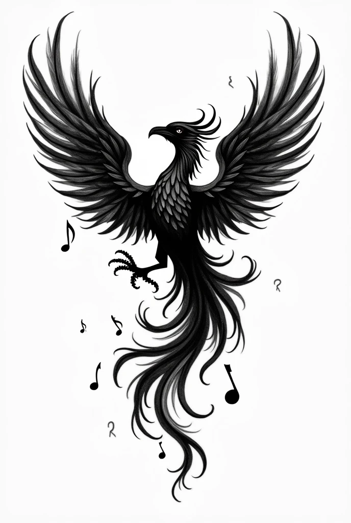 ray tattoo,music note G , and constellation of stars  , a black and white gothic and gore style