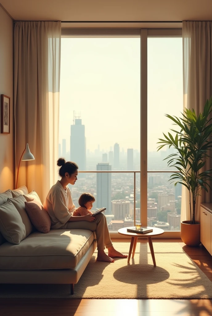 Floor-to-ceiling windows in the living room on the 180th floor of the Shanghai Tower door，Pouting and smiling，Two little girls in openwork translucent stockings holding toys，Pout，Pink double-tailed hair and cyan eyes，Anime little girl in servant costume