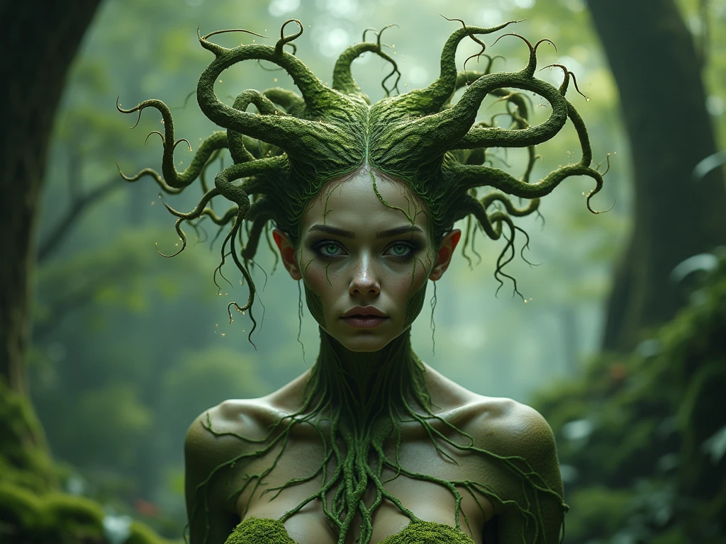 Visually captivating artwork, with skillful use of color, composition, and light. Innovative artwork, showcasing unique and imaginative concepts. (medusa and hemlock), (hyperrealism), (high-detailed), Emotionally resonant artwork, effectively conveying a narrative. Momentum-aligned artwork, reflecting a sense of movement and progress. Skillfully crafted artwork, demonstrating meticulous detail and technique 