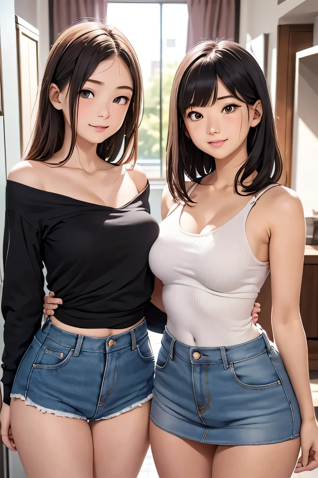 ((((Best Quality, 8K, 32K, masterpiece, 1.2)))),{{solo}},nsfw,{{{Artist: EUPHORIA's style}}},((perfect beautiful face:1.2)), booty shorts, nsfw,breast grab, breasts,(grabbing, (grabbing from behind:1.2), large breasts, (nipple tweak:1.1), nipples, puffy nipples,