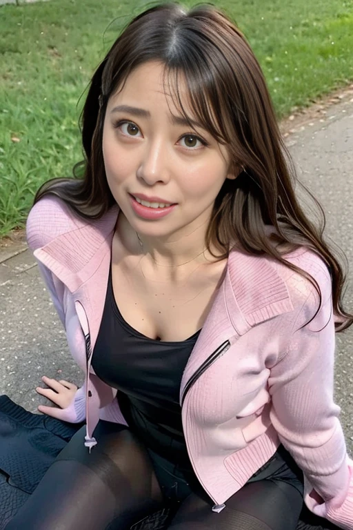 on a busy street, Different types of clothing, Squatting, (((Peeing:1.3))), The face of the Japan actress, beautiful mature lady, Embarrassed smile, Red cheeks, Tremendous large breasts, (((Open legs))), Cowboy Shot