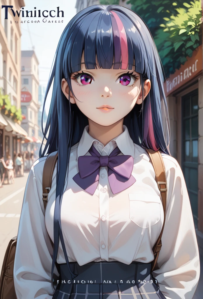 An anime-style manga cover featuring Twilight Sparkle as a character 