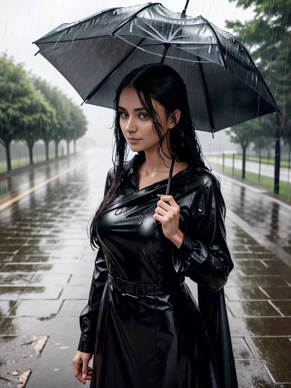 arafed woman in a black dress standing in the rain, rainy, wet, wet от дождя, pretty girl standing in the rain, wet hair, Насквозь wet,  after the rain and without girls, it&#39;s raining portrait, wet flowing hair, in the rain, soaked, in the rain, wash off in the rain, covered with water droplets , it&#39;s raining outside, wet взгляд, it&#39;s raining