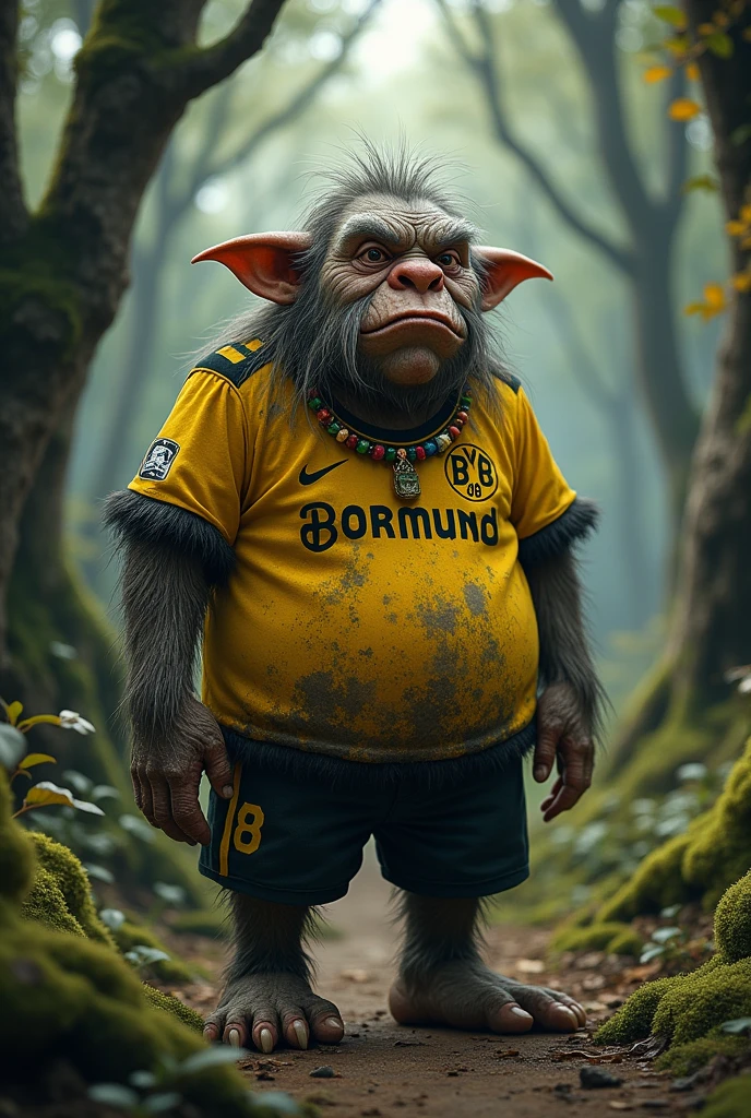Make a complete micro soccer uniform that includes the colors black, white and gray with some design that has an evil goblin smoking a cigarette and that smoke is coming out and that there are demons