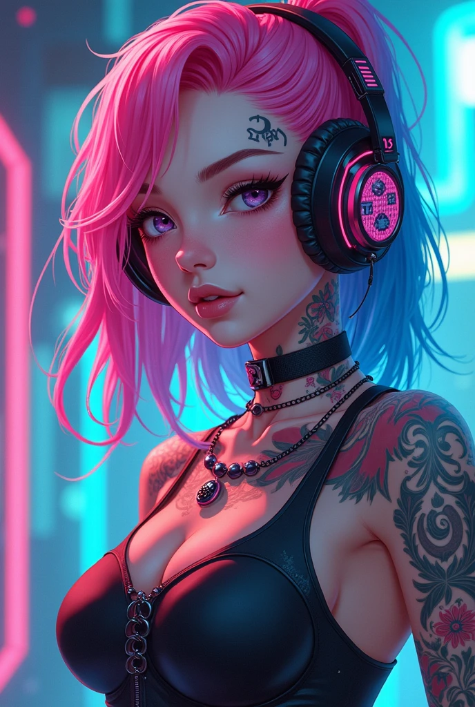 upper body, female dj, colorful clothes , quirky, vibrant appearance, playful accessories, creative behavior, imaginative, sensual, spontaneous, dj headphones, mixing console, music club, night club, indie theaters, people dancing on the dance floor background, underground danceclub, highest quality, skin texture, intricate details, (cinematic lighting), RAW photo, 8k