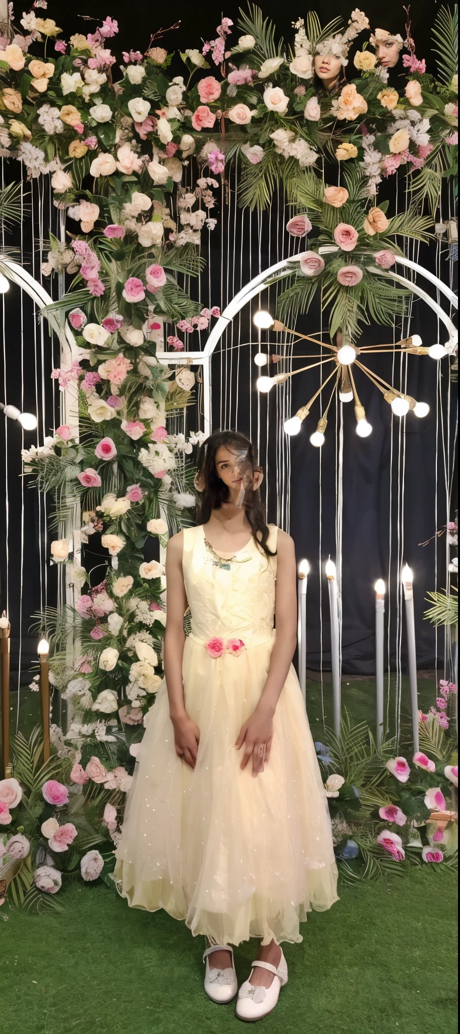 There was a woman sitting in a chair in front of the flower show, sitting with flowers, Girl in flowers, woman in flowers, girl in a bed of flowers, flower queen, girl sitting in a flower field, Uptrend ,, Floral Art Association, Full of flowers, an aesthetic field of flowers, sitting in a field of flowers, Flowers around