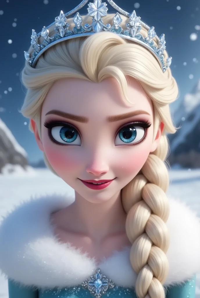 a detailed realistic portrait of elsa from frozen, beautiful detailed eyes, beautiful detailed lips, extremely detailed face and skin, long eyelashes, blonde hair, ice crown, ice dress, ice magic, snowy winter background, cinematic lighting, highly detailed, photorealistic, 8k, best quality, de quatro olhando pra trás , calcinha fio-dental 